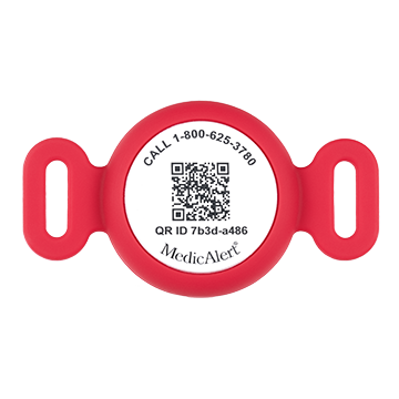 QR Code Medical ID Tag with Location Tracker Red, Red, large image number 0